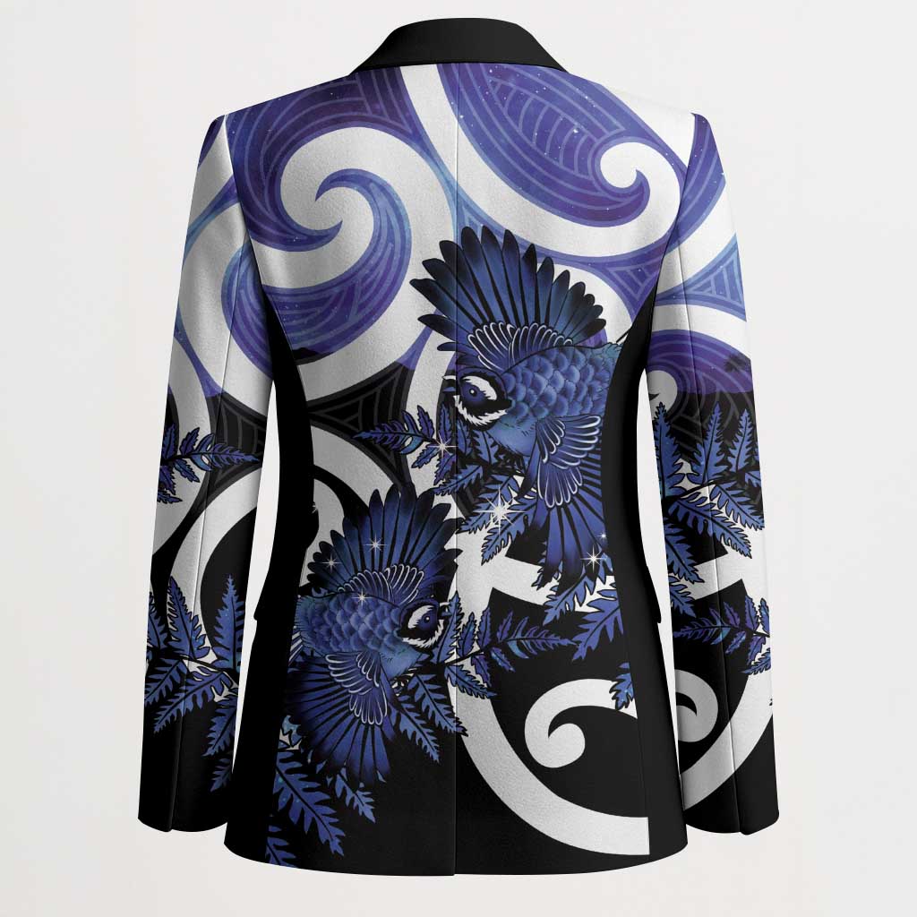 Piwakawaka New Zealand Matariki Blazer Maori New Year Silver Fern Purple Galaxy