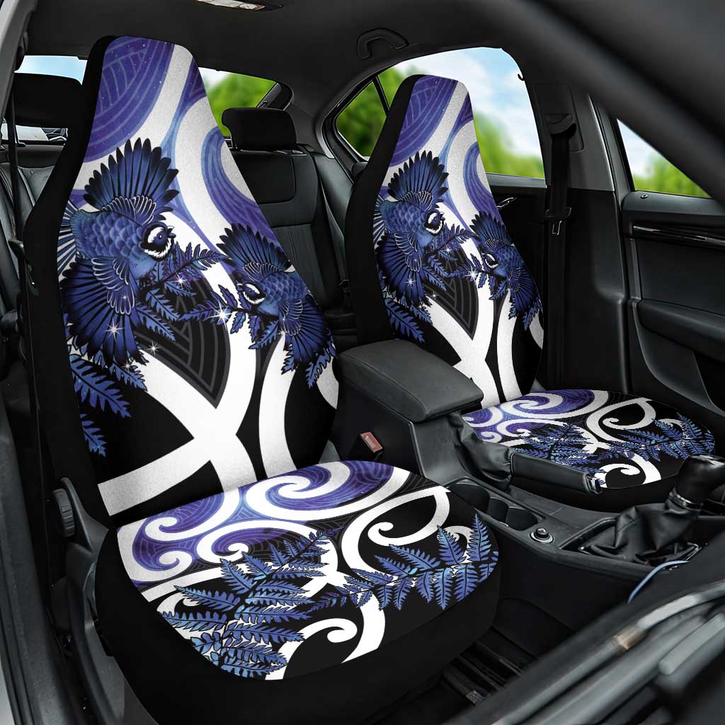 Piwakawaka New Zealand Matariki Car Seat Cover Maori New Year Silver Fern Purple Galaxy LT14 One Size Purple - Polynesian Pride