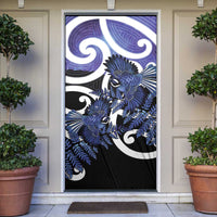 Piwakawaka New Zealand Matariki Door Cover Maori New Year Silver Fern Purple Galaxy LT14 Purple - Polynesian Pride