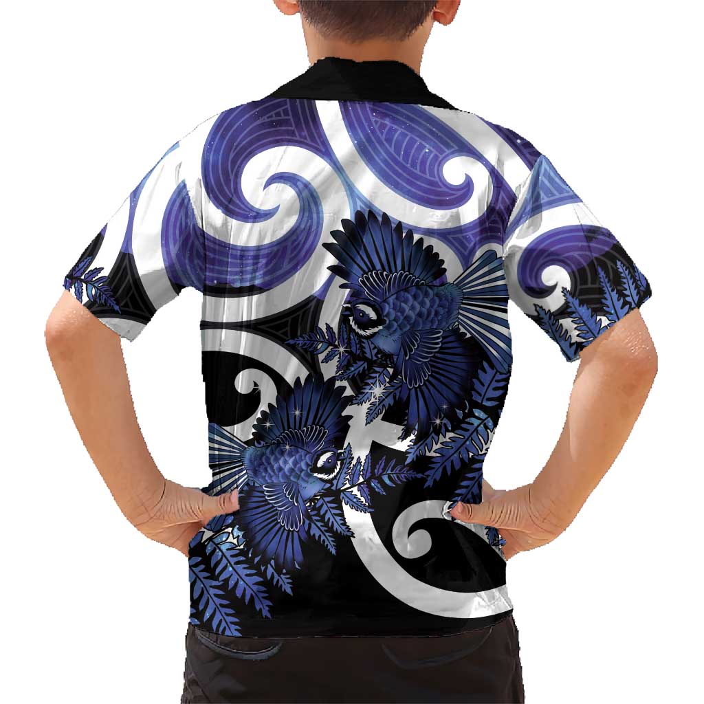 Piwakawaka New Zealand Matariki Hawaiian Shirt Maori New Year Silver Fern Purple Galaxy LT14 - Polynesian Pride