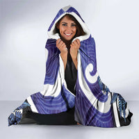 Piwakawaka New Zealand Matariki Hooded Blanket Maori New Year Silver Fern Purple Galaxy LT14 - Polynesian Pride