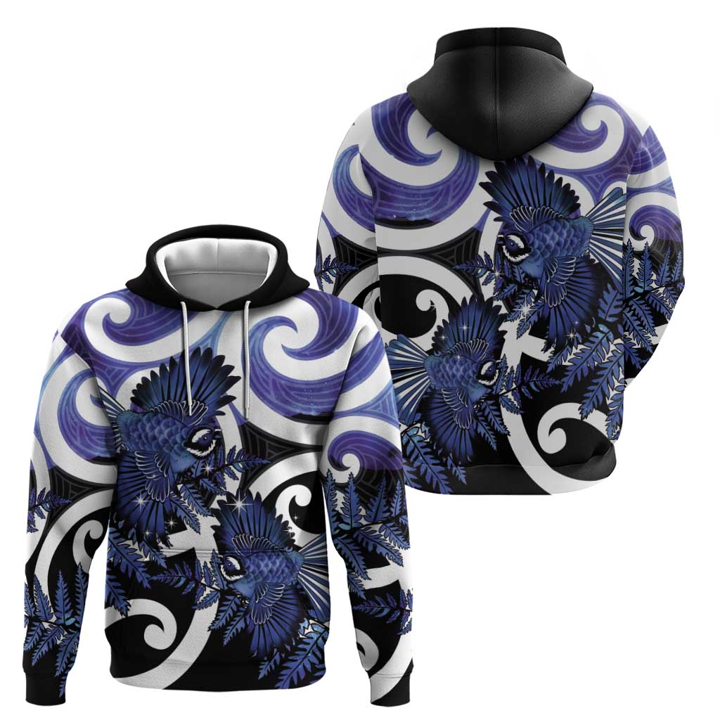 Piwakawaka New Zealand Matariki Hoodie Maori New Year Silver Fern Purple Galaxy LT14 - Polynesian Pride