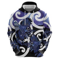 Piwakawaka New Zealand Matariki Hoodie Maori New Year Silver Fern Purple Galaxy LT14 - Polynesian Pride