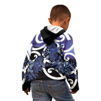 Piwakawaka New Zealand Matariki Kid Hoodie Maori New Year Silver Fern Purple Galaxy LT14 - Polynesian Pride