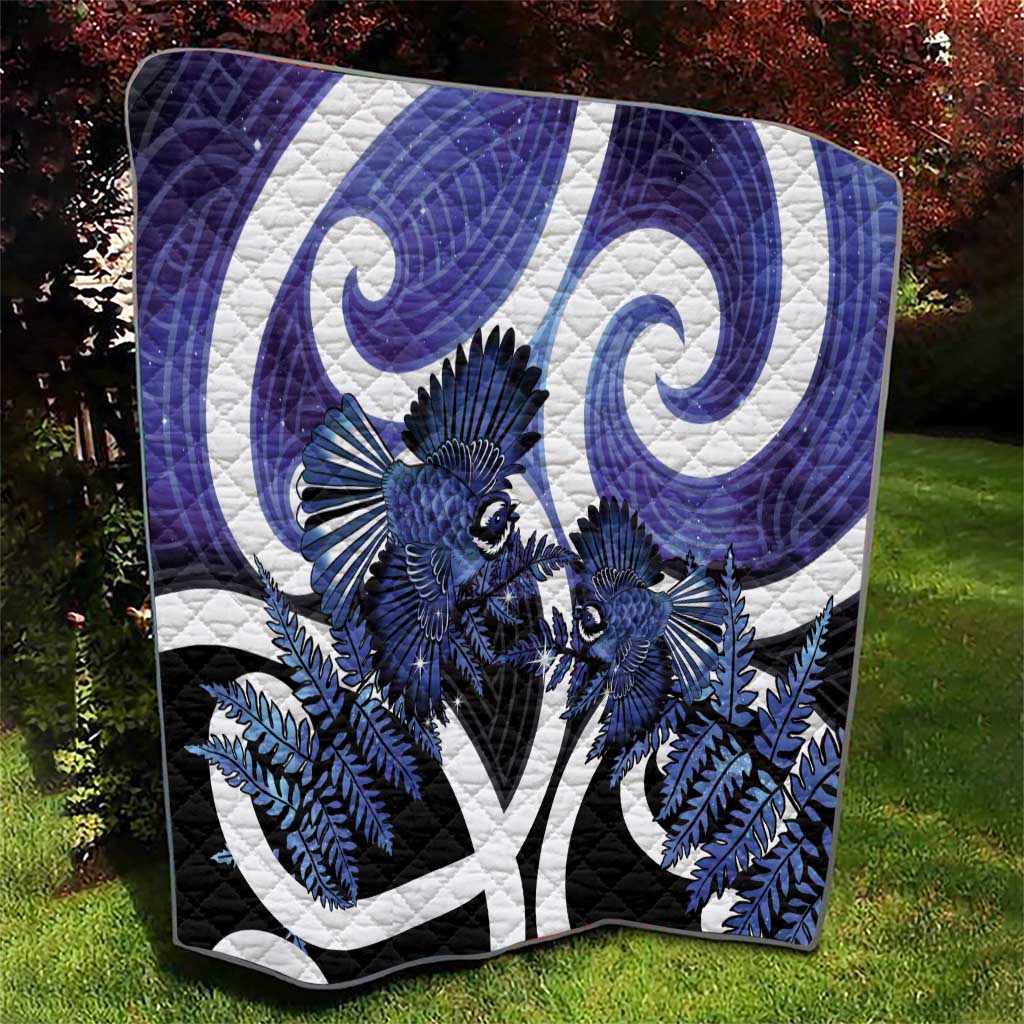 Piwakawaka New Zealand Matariki Quilt Maori New Year Silver Fern Purple Galaxy LT14 - Polynesian Pride