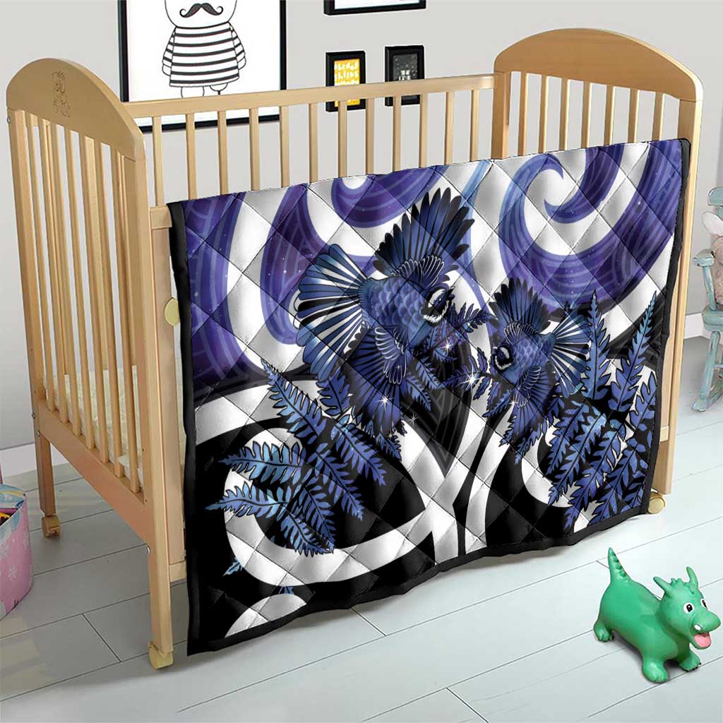 Piwakawaka New Zealand Matariki Quilt Maori New Year Silver Fern Purple Galaxy LT14 - Polynesian Pride