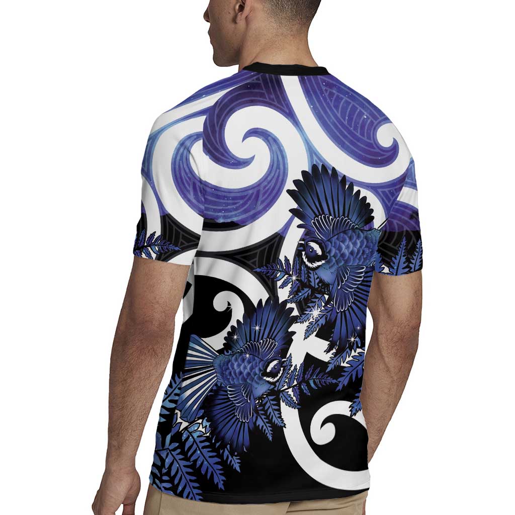 Piwakawaka New Zealand Matariki Rugby Jersey Maori New Year Silver Fern Purple Galaxy LT14 - Polynesian Pride