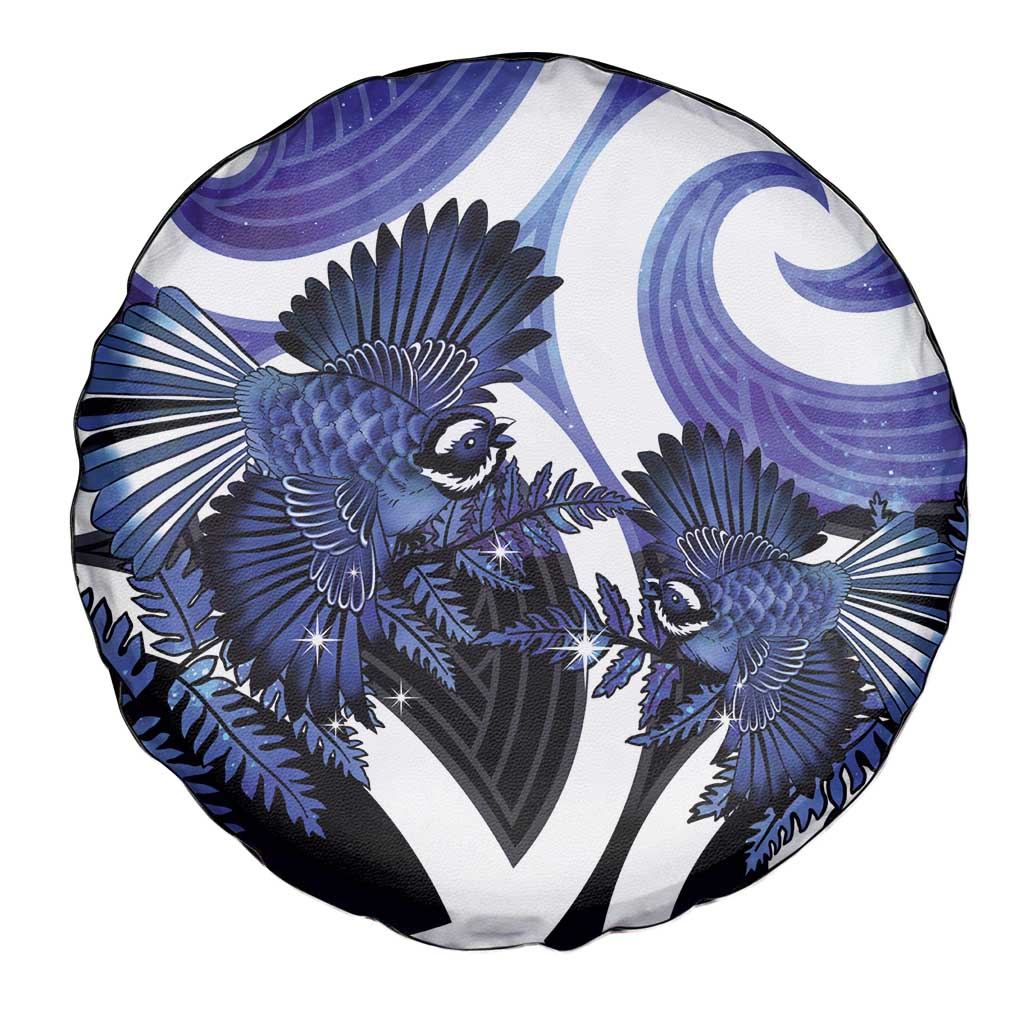 Piwakawaka New Zealand Matariki Spare Tire Cover Maori New Year Silver Fern Purple Galaxy LT14 - Polynesian Pride