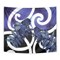 Piwakawaka New Zealand Matariki Tapestry Maori New Year Silver Fern Purple Galaxy