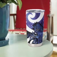 Piwakawaka New Zealand Matariki Tumbler Cup Maori New Year Silver Fern Purple Galaxy LT14 - Polynesian Pride