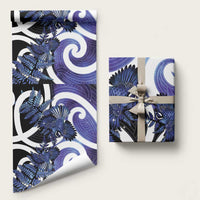 Piwakawaka New Zealand Matariki Wrapping Paper Maori New Year Silver Fern Purple Galaxy LT14 58" × 23" Purple - Polynesian Pride