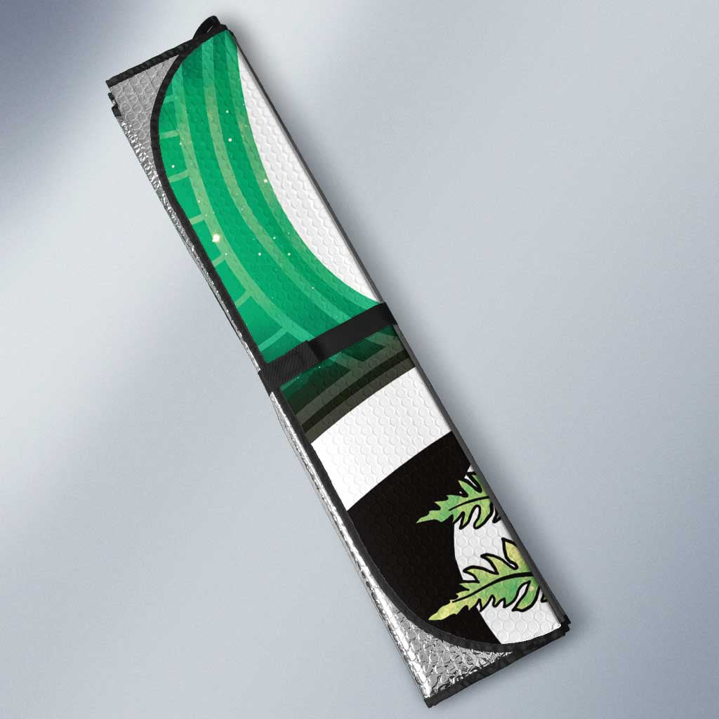 Piwakawaka New Zealand Matariki Auto Sun Shade Maori New Year Silver Fern Green Galaxy