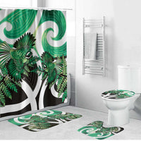 Piwakawaka New Zealand Matariki Bathroom Set Maori New Year Silver Fern Green Galaxy
