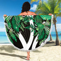 Piwakawaka New Zealand Matariki Beach Blanket Maori New Year Silver Fern Green Galaxy LT14 - Polynesian Pride