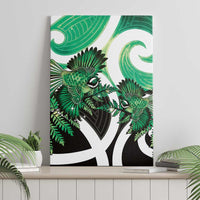 Piwakawaka New Zealand Matariki Canvas Wall Art Maori New Year Silver Fern Green Galaxy