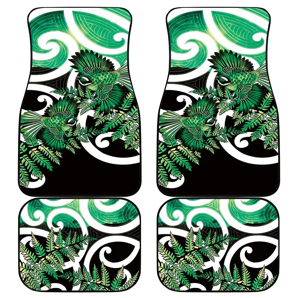 Piwakawaka New Zealand Matariki Car Mats Maori New Year Silver Fern Green Galaxy LT14 - Polynesian Pride