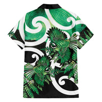 Piwakawaka New Zealand Matariki Family Matching Tank Maxi Dress and Hawaiian Shirt Maori New Year Silver Fern Green Galaxy LT14 - Polynesian Pride