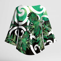 Piwakawaka New Zealand Matariki Kimono Sleeve Blouse Maori New Year Silver Fern Green Galaxy LT14 - Polynesian Pride