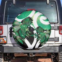 Piwakawaka New Zealand Matariki Spare Tire Cover Maori New Year Silver Fern Green Galaxy LT14 Green - Polynesian Pride