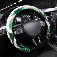 Piwakawaka New Zealand Matariki Steering Wheel Cover Maori New Year Silver Fern Green Galaxy LT14 Universal Fit Green - Polynesian Pride