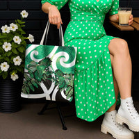 Piwakawaka New Zealand Matariki Tote Bag Maori New Year Silver Fern Green Galaxy LT14 - Polynesian Pride