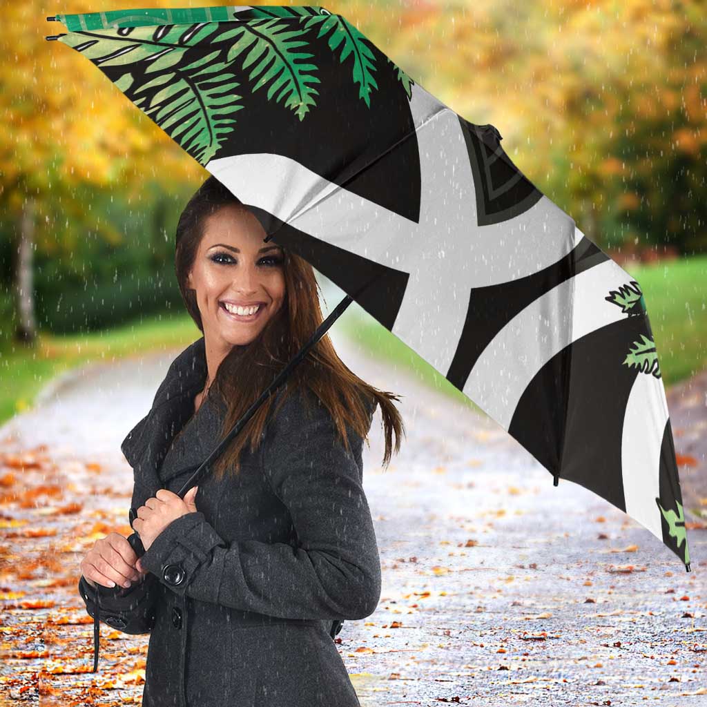 Piwakawaka New Zealand Matariki Umbrella Maori New Year Silver Fern Green Galaxy