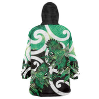 Piwakawaka New Zealand Matariki Wearable Blanket Hoodie Maori New Year Silver Fern Green Galaxy LT14 - Polynesian Pride