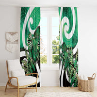 Piwakawaka New Zealand Matariki Window Curtain Maori New Year Silver Fern Green Galaxy