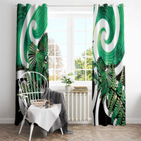 Piwakawaka New Zealand Matariki Window Curtain Maori New Year Silver Fern Green Galaxy