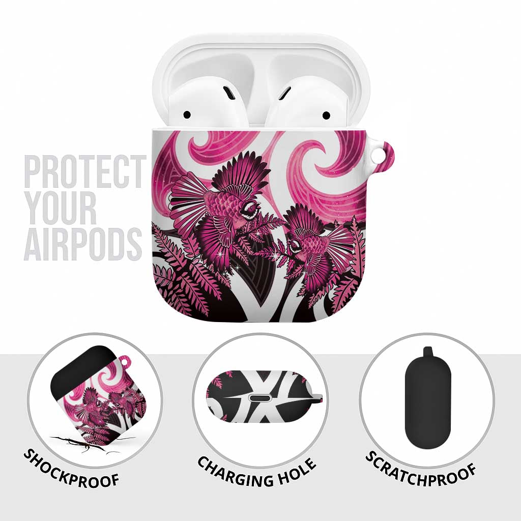 Piwakawaka New Zealand Matariki AirPods Case Maori New Year Silver Fern Pink Galaxy LT14 - Polynesian Pride
