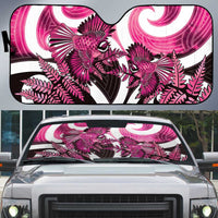 Piwakawaka New Zealand Matariki Auto Sun Shade Maori New Year Silver Fern Pink Galaxy