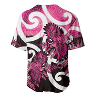 Piwakawaka New Zealand Matariki Baseball Jersey Maori New Year Silver Fern Pink Galaxy