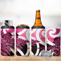 Piwakawaka New Zealand Matariki 4 in 1 Can Cooler Tumbler Maori New Year Silver Fern Pink Galaxy LT14 - Polynesian Pride