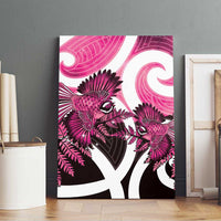 Piwakawaka New Zealand Matariki Canvas Wall Art Maori New Year Silver Fern Pink Galaxy