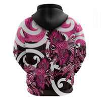 Piwakawaka New Zealand Matariki Hoodie Maori New Year Silver Fern Pink Galaxy LT14 - Polynesian Pride