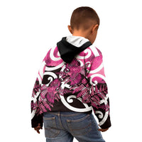 Piwakawaka New Zealand Matariki Kid Hoodie Maori New Year Silver Fern Pink Galaxy LT14 - Polynesian Pride