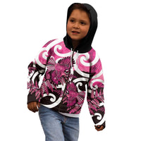 Piwakawaka New Zealand Matariki Kid Hoodie Maori New Year Silver Fern Pink Galaxy LT14 - Polynesian Pride