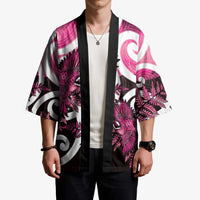 Piwakawaka New Zealand Matariki Kimono Maori New Year Silver Fern Pink Galaxy