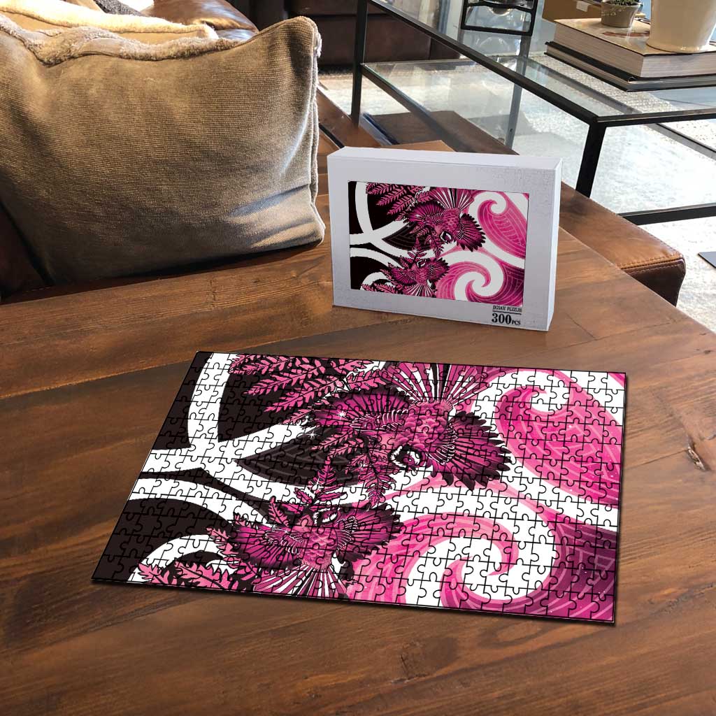 Piwakawaka New Zealand Matariki Puzzle Maori New Year Silver Fern Pink Galaxy