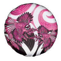Piwakawaka New Zealand Matariki Spare Tire Cover Maori New Year Silver Fern Pink Galaxy LT14 - Polynesian Pride