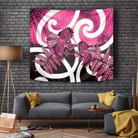 Piwakawaka New Zealand Matariki Tapestry Maori New Year Silver Fern Pink Galaxy LT14 Pink - Polynesian Pride