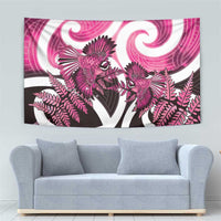 Piwakawaka New Zealand Matariki Tapestry Maori New Year Silver Fern Pink Galaxy LT14 - Polynesian Pride