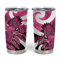 Piwakawaka New Zealand Matariki Tumbler Cup Maori New Year Silver Fern Pink Galaxy LT14 Pink - Polynesian Pride