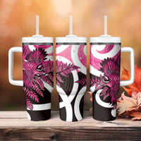 Piwakawaka New Zealand Matariki Tumbler With Handle Maori New Year Silver Fern Pink Galaxy LT14 - Polynesian Pride