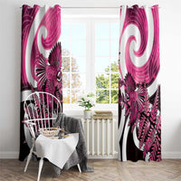 Piwakawaka New Zealand Matariki Window Curtain Maori New Year Silver Fern Pink Galaxy