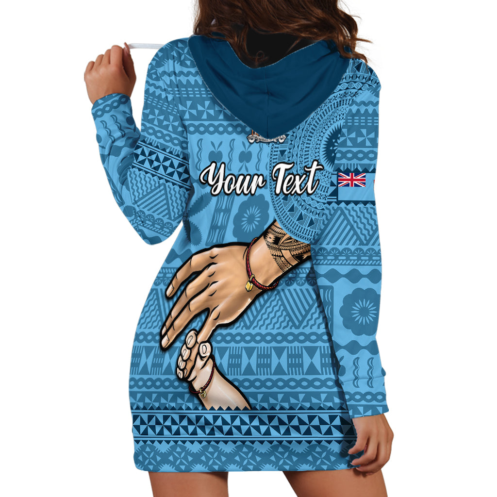 Personalised Father Day Fiji Hoodie Dress I Love You Dad Fijian Tapa Pattern LT14 - Polynesian Pride