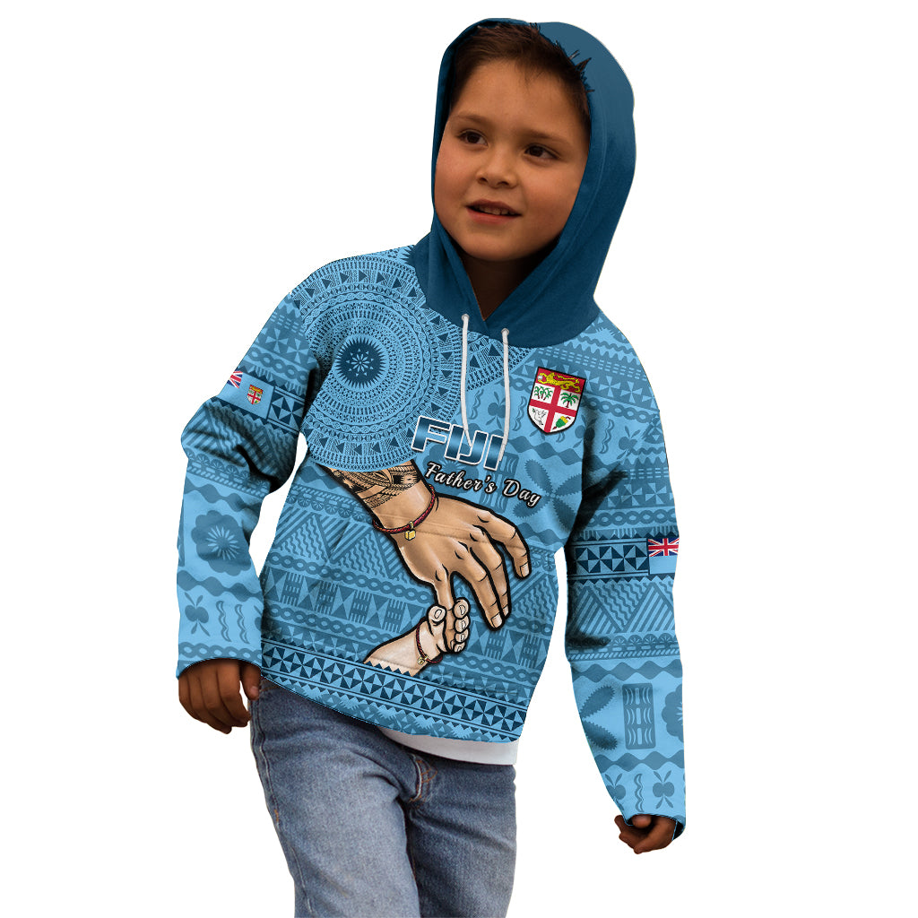 Personalised Father Day Fiji Kid Hoodie I Love You Dad Fijian Tapa Pattern LT14 - Polynesian Pride