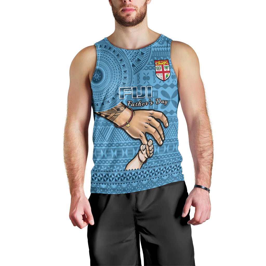 Personalised Father Day Fiji Men Tank Top I Love You Dad Fijian Tapa Pattern LT14 - Polynesian Pride
