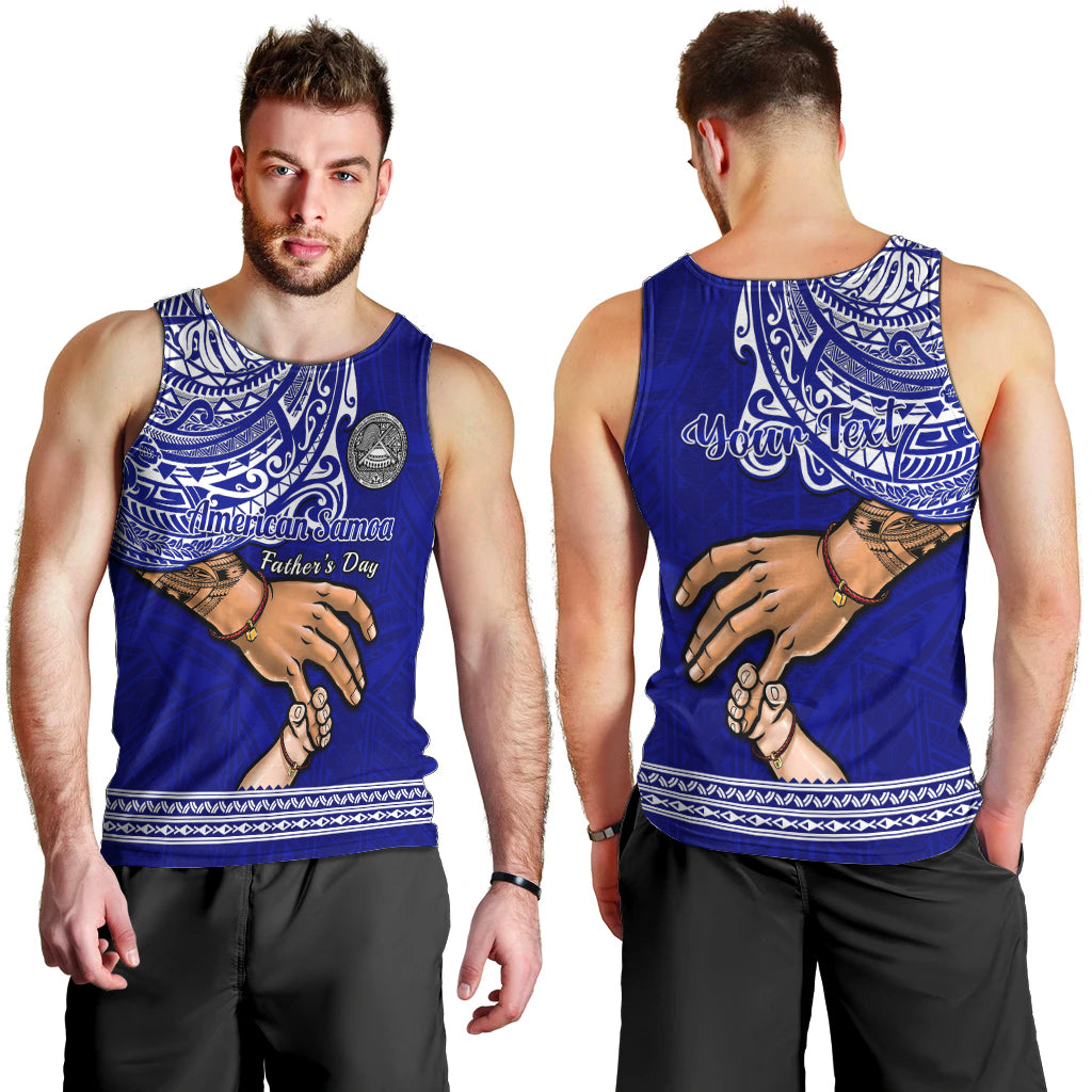 Personalised Father Day American Samoa Men Tank Top I Love You Dad LT14 - Polynesian Pride