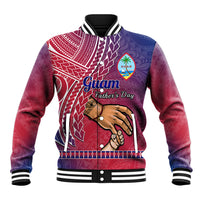 Polynesian Pride Father Day Guam Baseball Jacket I Love You Dad Guaman Latte Stone LT14 Unisex Red - Polynesian Pride